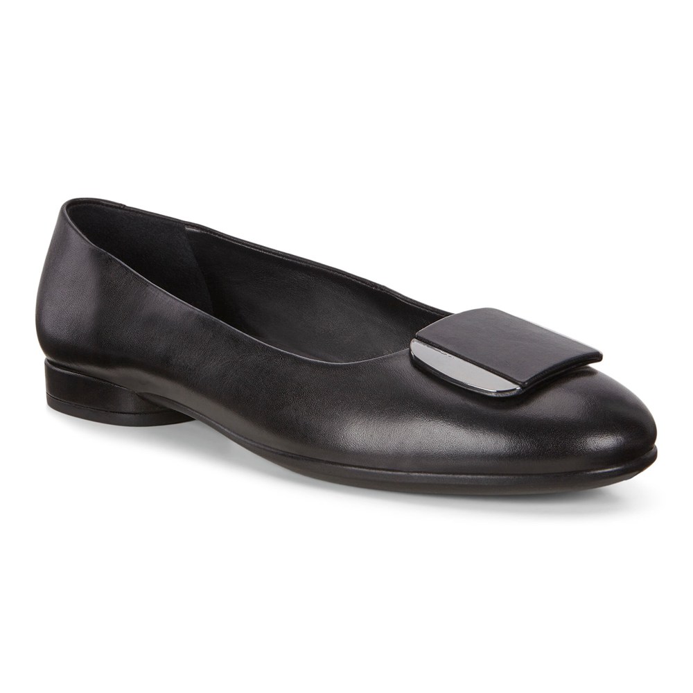 ECCO Womens Ballerinas Black - Anal Shoes - TOJ-912435